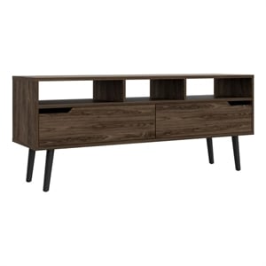 FM FURNITURE Hamburg Engineered Wood TV Stand for TVs up to 60&quot in Dark Walnut