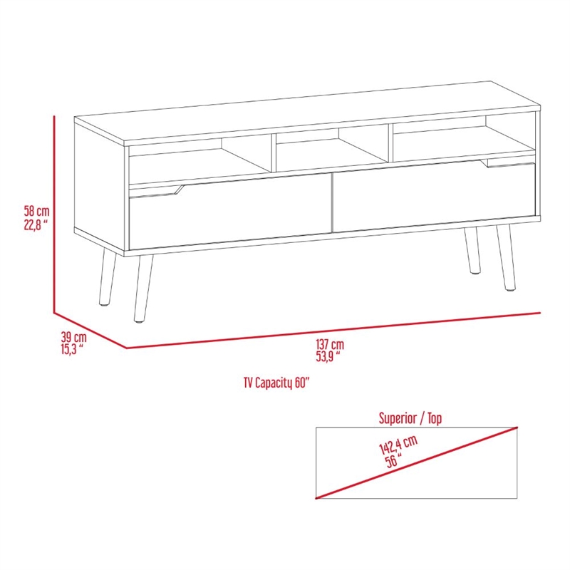 FM FURNITURE Hamburg Engineered Wood TV Stand for TVs up to 60