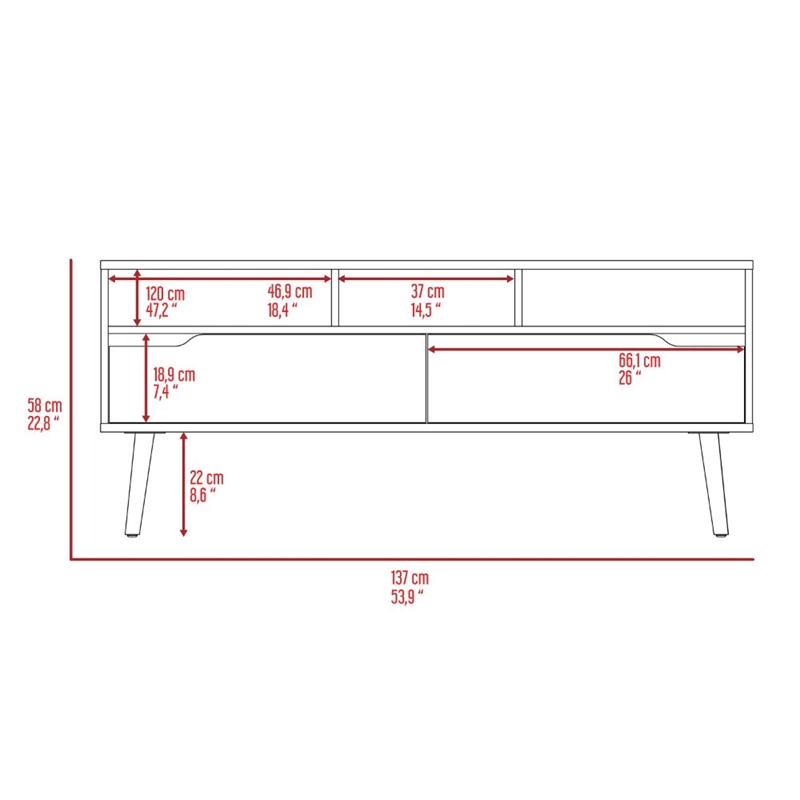 FM FURNITURE Hamburg Engineered Wood TV Stand for TVs up to 60