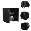 FM FURNITURE Lewis 2-Door Modern Engineered Wood Storage Cabinet in Black