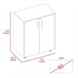 FM FURNITURE Lewis 2-Door Modern Engineered Wood Storage Cabinet in Black