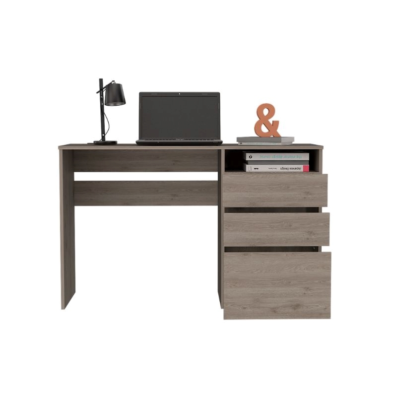 FM FURNITURE Louisiana Engineered Wood Writing Computer Desk in Light Gray