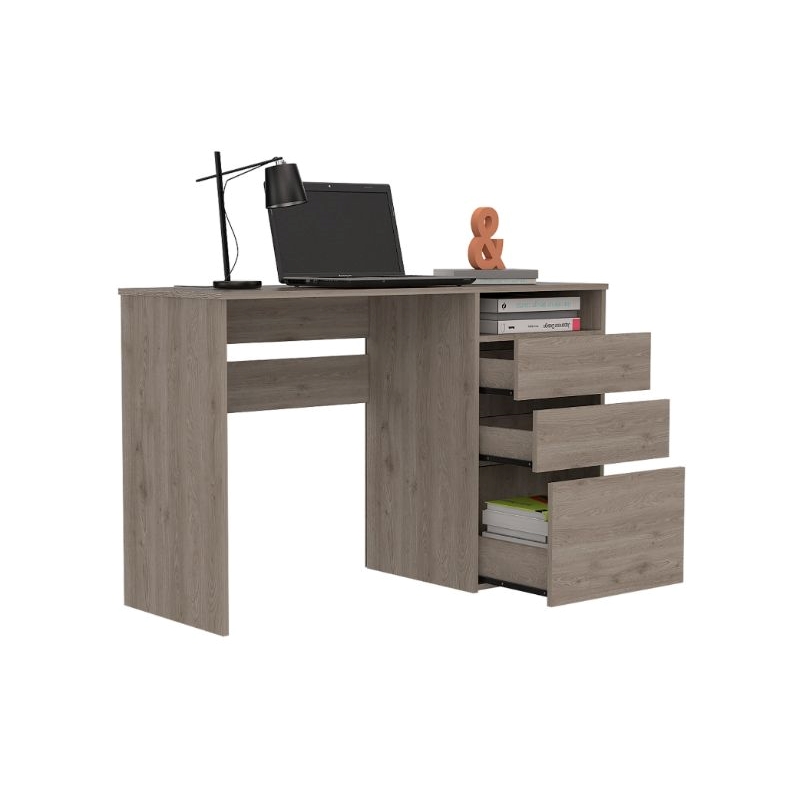 FM FURNITURE Louisiana Engineered Wood Writing Computer Desk in Light Gray