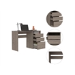 FM FURNITURE Louisiana Engineered Wood Writing Computer Desk in Light Gray