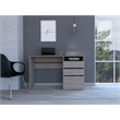 FM FURNITURE Louisiana Engineered Wood Writing Computer Desk in Light Gray