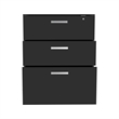 FM FURNITURE Penny 3-Drawer Modern Engineered Wood Storage Cabinet in Black