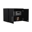 FM FURNITURE Penny 2-Door Modern Engineered Wood Storage Cabinet in Black