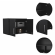 FM FURNITURE Penny 2-Door Modern Engineered Wood Storage Cabinet in Black