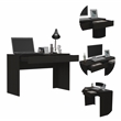 FM FURNITURE Tampa 2-Drawer Engineered Wood Writing Computer Desk in Black