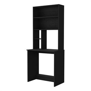 fm furniture sawgrass computer desk with hutch black engineered wood