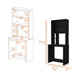FM FURNITURE Sawgrass computer desk with Hutch Engineered Wood Black