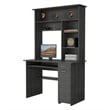 FM FURNITURE Weston Two Computer Desk with Hutch Engineered Wood Smokey Oak