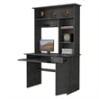 FM FURNITURE Weston Two Computer Desk with Hutch Engineered Wood Smokey Oak