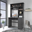 FM FURNITURE Weston Two Computer Desk with Hutch Engineered Wood Smokey Oak