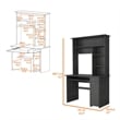 FM FURNITURE Weston Two Computer Desk with Hutch Engineered Wood Smokey Oak