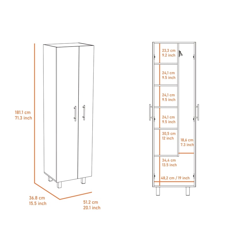 FM FURNITURE Safford 2 Piece Kitchen Set White Engineered Wood