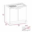 FM FURNITURE Safford 2 Piece Kitchen Set White Engineered Wood