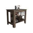 FM FURNITURE Brooklyn 3-Shelf Modern Engineered Wood Kitchen Island in Brown