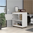 FM FURNITURE Texas 1-Shelf Modern Engineered Wood Bar Cart in Light Oak/White