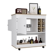 FM FURNITURE Texas 1-Shelf Modern Engineered Wood Bar Cart in Light Oak/White
