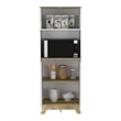 FM FURNITURE Brussel 2-Door Engineered Wood Microwave Pantry Cabinet in White