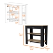 FM FURNITURE Brooklyn 2-Shelf Modern Engineered Wood Kitchen Island in Black/Oak