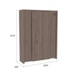 FM FURNITURE Dalton 7-Shelf Modern Engineered Wood Foldable Table in Light Gray