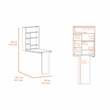 FM FURNITURE Dalton 7-Shelf Modern Engineered Wood Foldable Table in Light Gray
