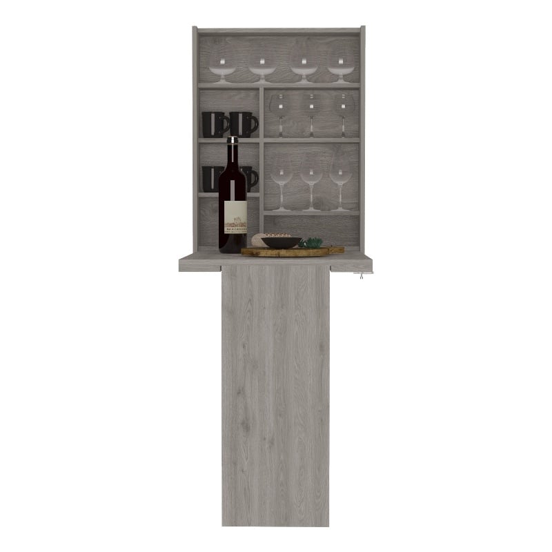 FM FURNITURE Dalton 7-Shelf Modern Engineered Wood Foldable Table in Light Gray