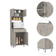 FM FURNITURE Winnipeg 2-Piece Modern Engineered Wood Kitchen Set in Light Gray