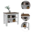 FM FURNITURE Caledon 2-Piece Modern Engineered Wood Kitchen Set in White/Walnut