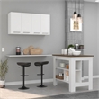 FM FURNITURE Caledon 2-Piece Modern Engineered Wood Kitchen Set in White/Walnut
