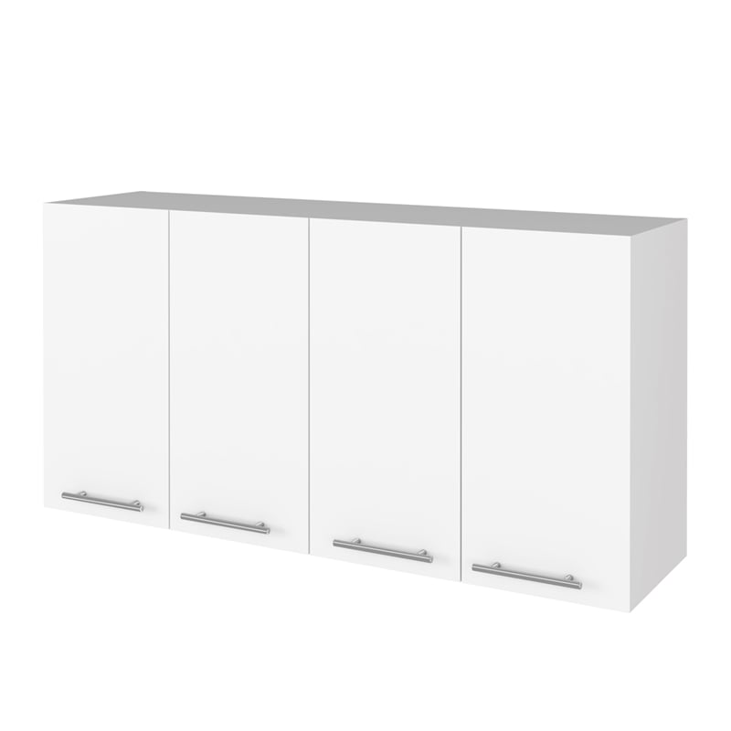 FM FURNITURE Caledon 2-Piece Modern Engineered Wood Kitchen Set in White/Walnut
