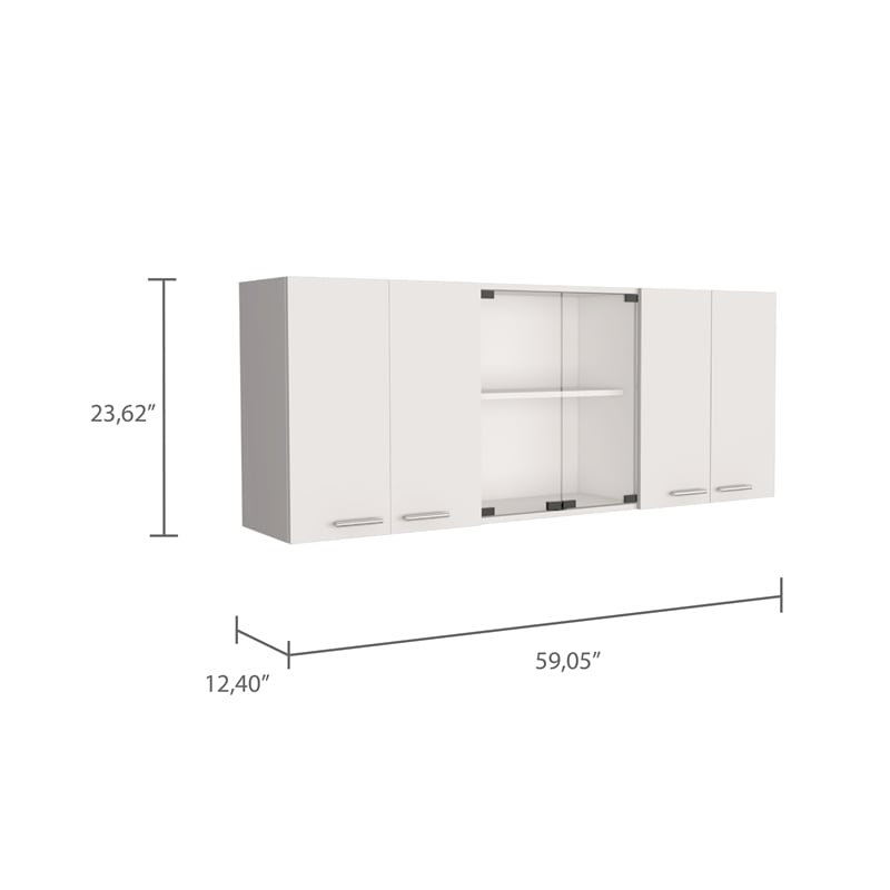 FM FURNITURE Norfolk 2-Piece Modern Engineered Wood Kitchen Set in White/Walnut