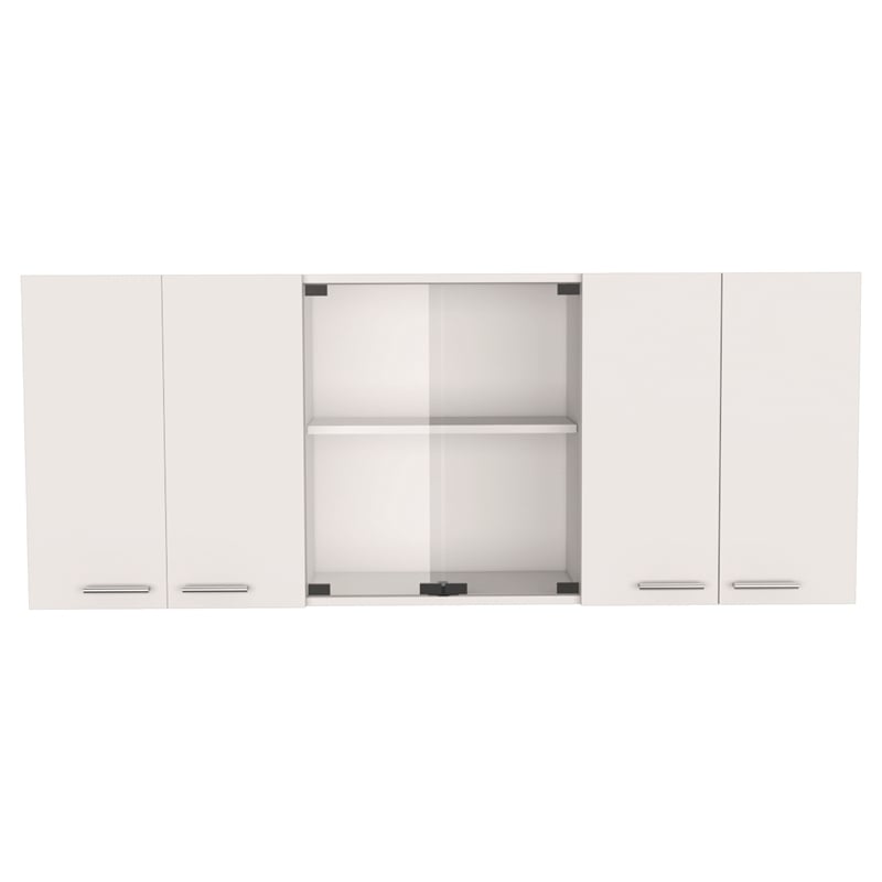 FM FURNITURE Norfolk 2-Piece Modern Engineered Wood Kitchen Set in White/Walnut