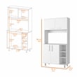 FM FURNITURE Surrey 2-Piece Modern Engineered Wood Kitchen Set in White/Walnut
