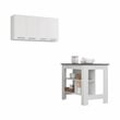 FM FURNITURE Caledon 2-Piece Modern Engineered Wood Kitchen Set in White/Onyx