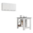 FM FURNITURE Caledon 2-Piece Modern Engineered Wood Kitchen Set in White/Onyx