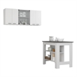 FM FURNITURE Norfolk 2-Piece Modern Engineered Wood Kitchen Set in White/Onyx