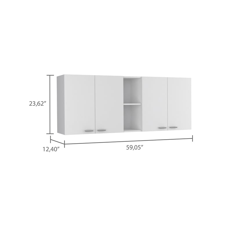 FM FURNITURE Austin 2-Piece Modern Engineered Wood Kitchen Set in White/Walnut