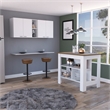 FM FURNITURE Austin 2-Piece Modern Engineered Wood Kitchen Set in White/Walnut