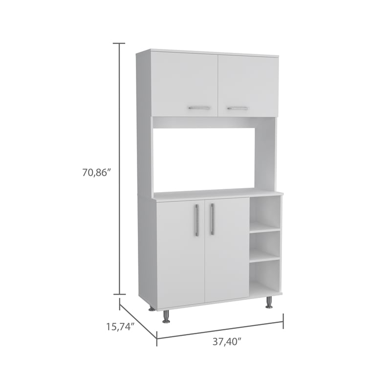 FM FURNITURE Wenden 2-Piece Modern Engineered Wood Kitchen Set in White/Oak