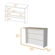 FM FURNITURE Crete Kitchen Island Engineered Wood Multi-Color