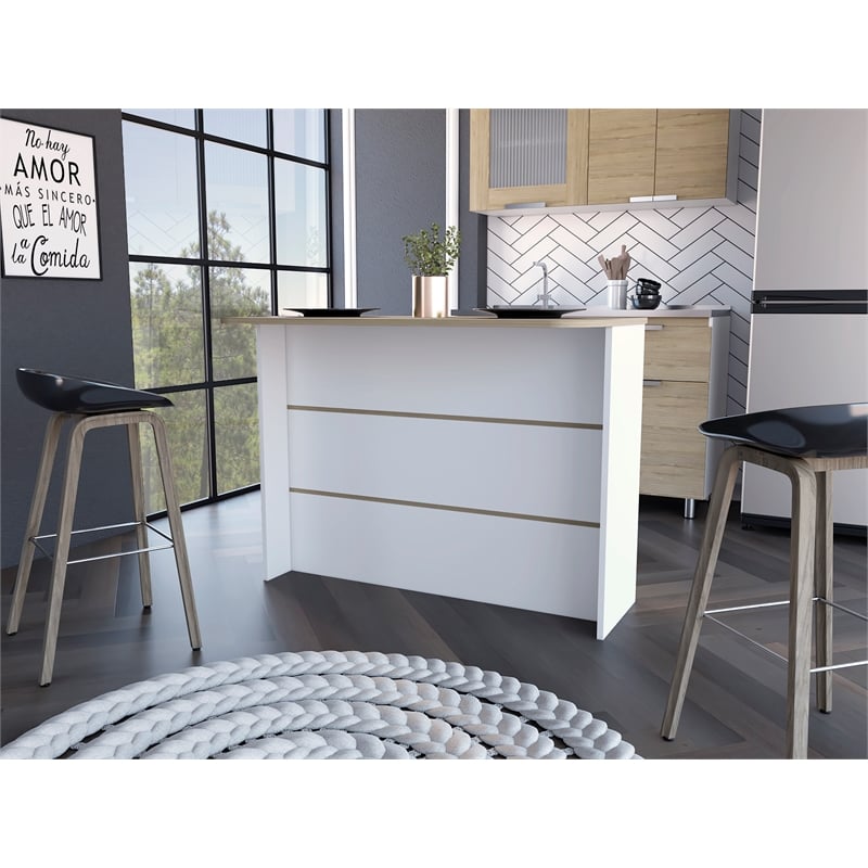 FM FURNITURE Crete Kitchen Island Engineered Wood Multi-Color