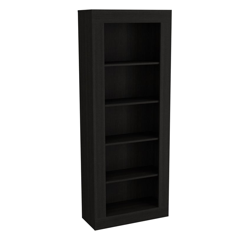 FM FURNITURE Melbourne Bookcase with Five Shelves Engineered Wood Black