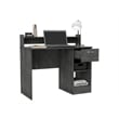 FM FURNITURE Charlette Computer Desk with Two Shelves Engineered Wood Gray