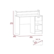 FM FURNITURE Charlette Computer Desk with Two Shelves Engineered Wood Gray