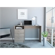 FM FURNITURE Naples Computer Desk Three Drawers Engineered Wood Gray