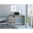 FM FURNITURE Naples Computer Desk Three Drawers Engineered Wood Gray