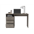 FM FURNITURE Naples Computer Desk Three Drawers Engineered Wood Gray